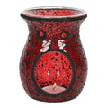 Large Red Crackle Glass Oil Burner and Wax Warmer | Inspired Creative Gifts | UK Supplier