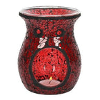 Large Red Crackle Glass Oil Burner and Wax Warmer | Inspired Creative Gifts | UK Supplier