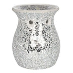 Large Silver Crackle Oil Burner and Wax Warmer | Inspired Creative Gifts | UK Supplier