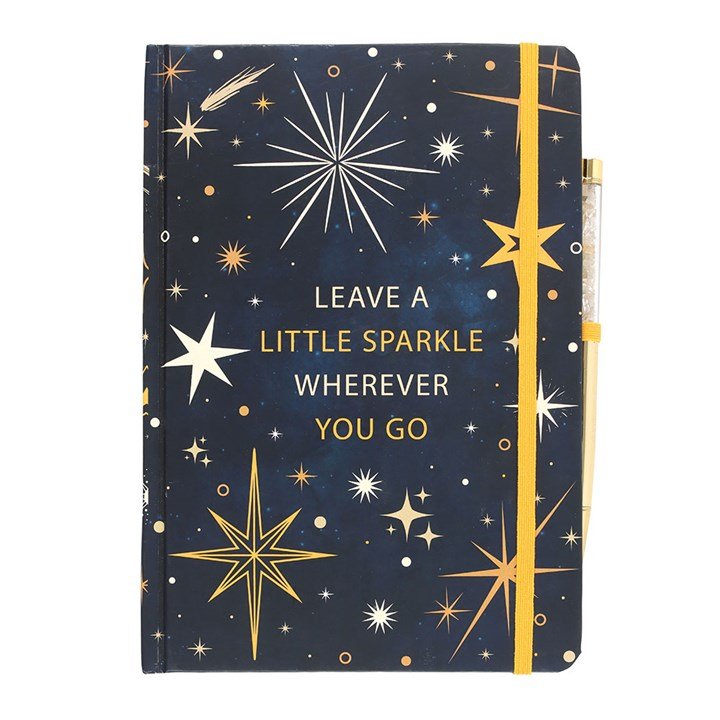 Leave A Little Sparkle A5 Notebook with Citrine Pen | Inspired Creative Gifts | UK Supplier