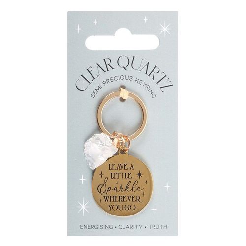 Leave a Little Sparkle Clear Quartz Crystal Keyring | Inspired Creative Gifts | UK Supplier