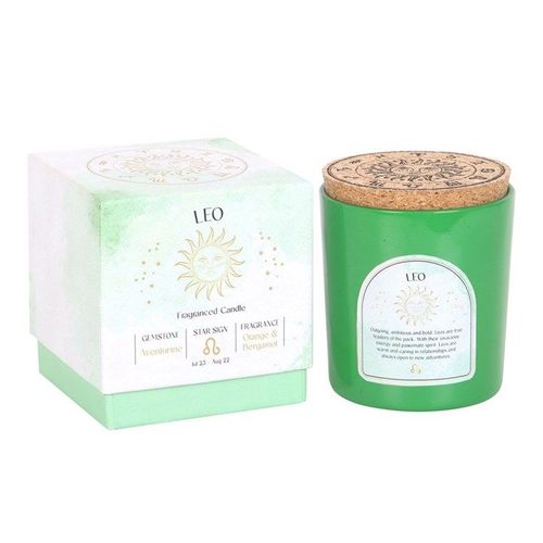 Leo Orange & Bergamot Gemstone Zodiac Candle | Inspired Creative Gifts | UK Supplier