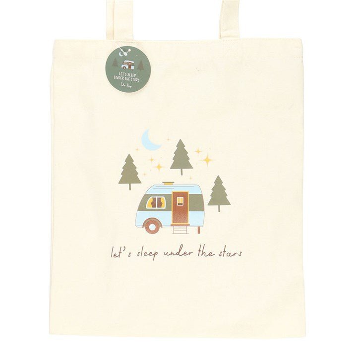 Let's Sleep Under the Stars Caravan Polycotton Tote Bag | Inspired Creative Gifts | UK Supplier