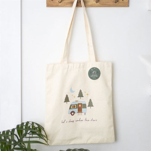 Let's Sleep Under the Stars Caravan Polycotton Tote Bag | Inspired Creative Gifts | UK Supplier