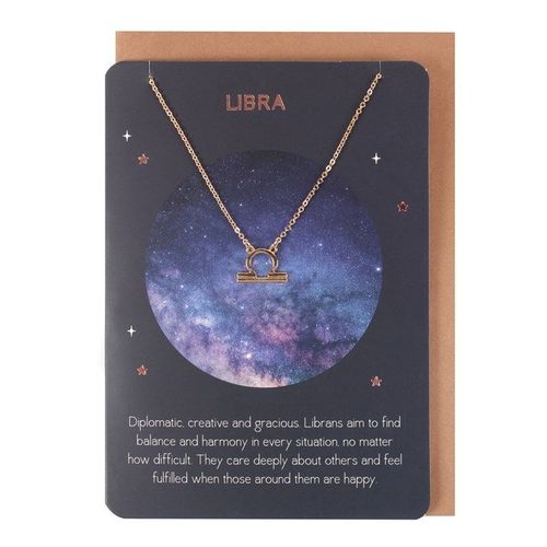 Libra Zodiac Necklace Card | Inspired Creative Gifts | UK Supplier