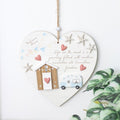 Life on the Road Shell Caravan Hanging Heart | Inspired Creative Gifts | UK Supplier