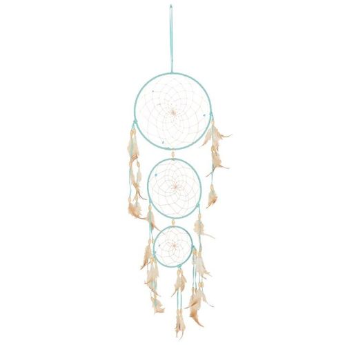 Light Blue Triple Dreamcatcher with Feathers | Inspired Creative Gifts | UK Supplier