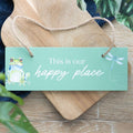 Light Green This is Our Happy Place Hanging Sign | Inspired Creative Gifts | UK Supplier