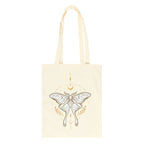 Light Luna Moth Polycotton Tote Bag | Inspired Creative Gifts | UK Supplier