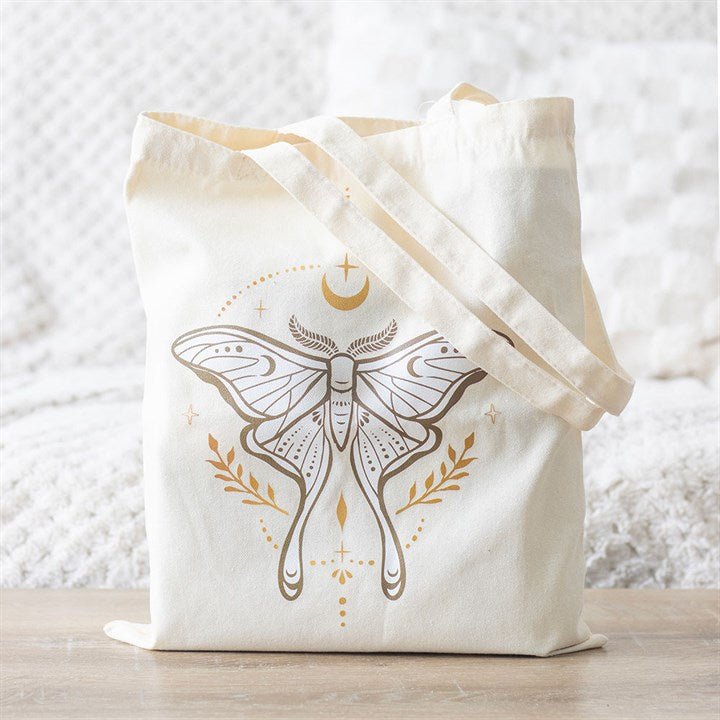 Light Luna Moth Polycotton Tote Bag | Inspired Creative Gifts | UK Supplier