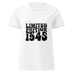 Limited Edition 1945 80th Birthday Women’s basic softstyle t-shirt | Inspired Creative Gifts | UK Supplier