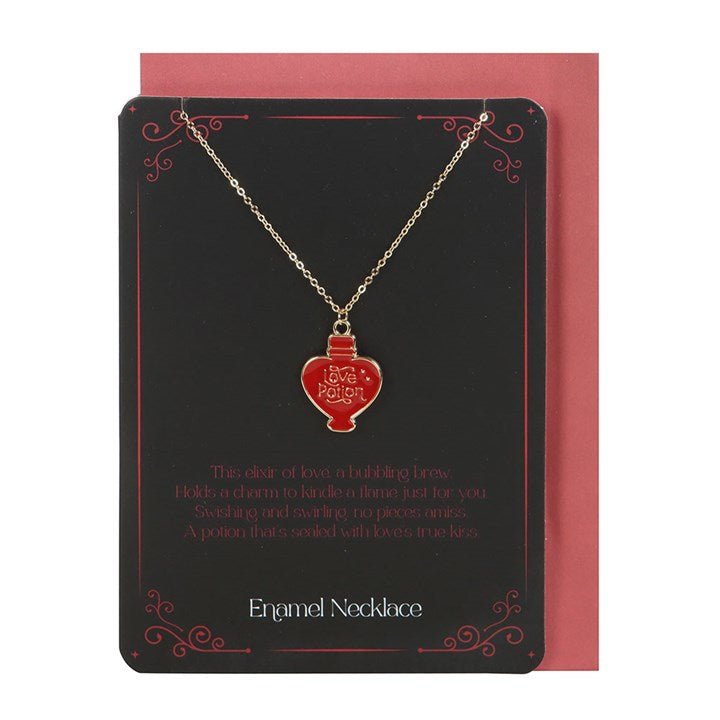Love Potion Enamel Necklace Card | Inspired Creative Gifts | UK Supplier