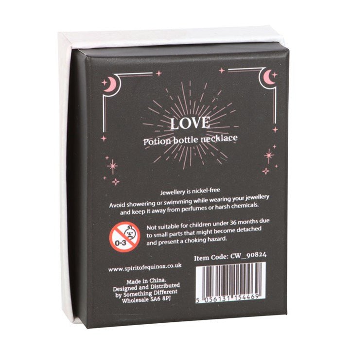 Love Rose Quartz Crystal Chip Potion Bottle Necklace | Inspired Creative Gifts | UK Supplier