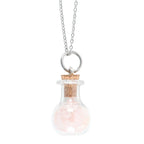 Love Rose Quartz Crystal Chip Potion Bottle Necklace | Inspired Creative Gifts | UK Supplier