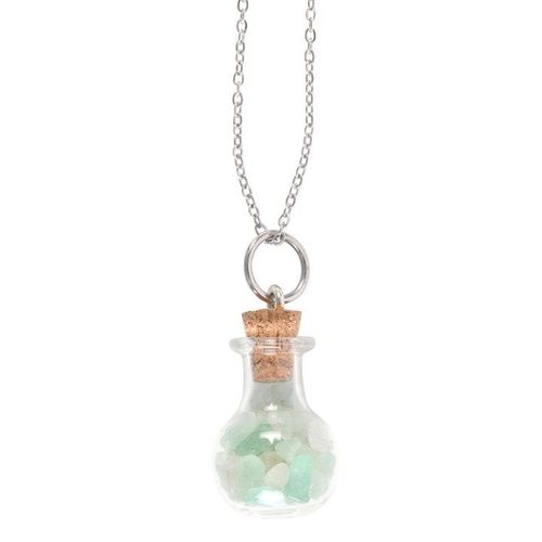 Luck Green Aventurine Crystal Chip Potion Bottle Necklace | Inspired Creative Gifts | UK Supplier