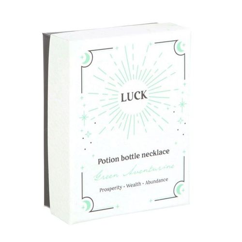 Luck Green Aventurine Crystal Chip Potion Bottle Necklace | Inspired Creative Gifts | UK Supplier