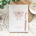 Luna Moth Daily Reflection Journal and Clear Quartz Crystal Pen | Inspired Creative Gifts | UK Supplier