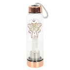 Luna Moth Glass Water Bottle with Clear Quartz Crystal | Inspired Creative Gifts | UK Supplier