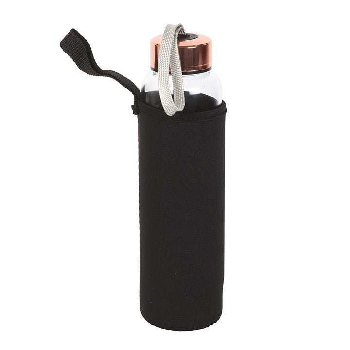 Luna Moth Glass Water Bottle with Clear Quartz Crystal | Inspired Creative Gifts | UK Supplier