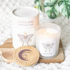 Luna Moth Manifestation Candle with Clear Quartz Crystals | Inspired Creative Gifts | UK Supplier