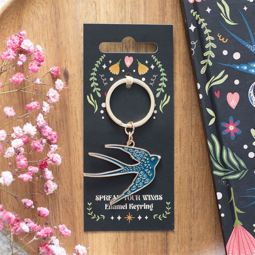 Blue Spread Your Wings Swallow Keyring | Keyrings | Inspired Creative Gifts