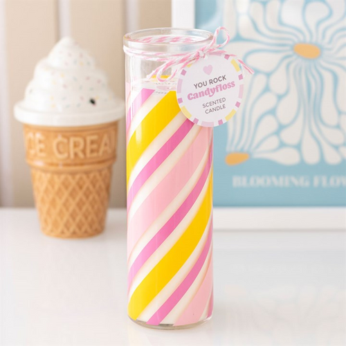 Candy Stripe Candyfloss Tube Candle | Candle Holders | Inspired Creative Gifts