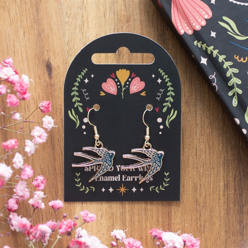 Blue Spread Your Wings Swallow Earrings | Earrings | Inspired Creative Gifts