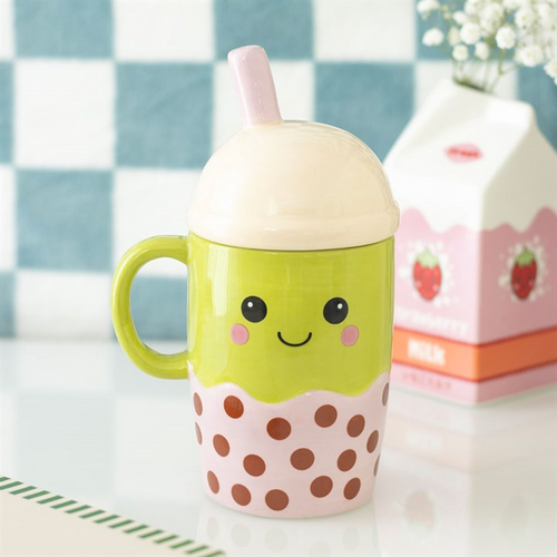 Kawaii Bubble Tea Lidded Mug | Inspired Creative Gifts
