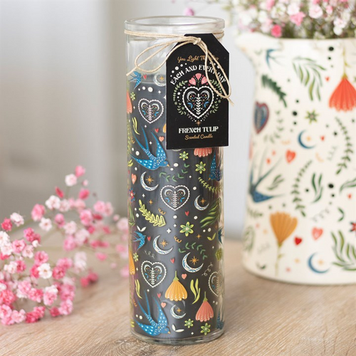 Midnight Bloom Print French Tulip Tube Candle | Inspired Creative Gifts
