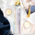 Manifest Your Life Iridescent Glass Water Bottle | Inspired Creative Gifts | UK Supplier