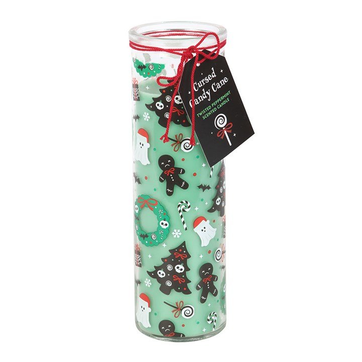 Merry Creepmas Cursed Candy Cane Tube Candle | Inspired Creative Gifts | UK Supplier