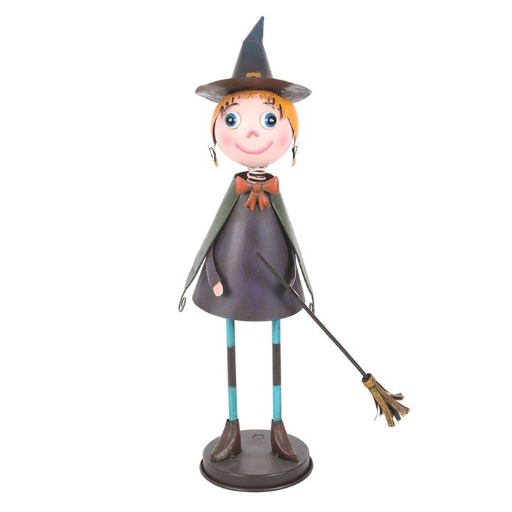 Metal Witch Ornament with Broom | Inspired Creative Gifts | UK Supplier