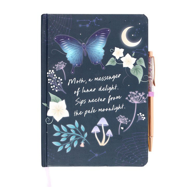 Midnight Moth Journal with Amethyst Pen | Inspired Creative Gifts | UK Supplier