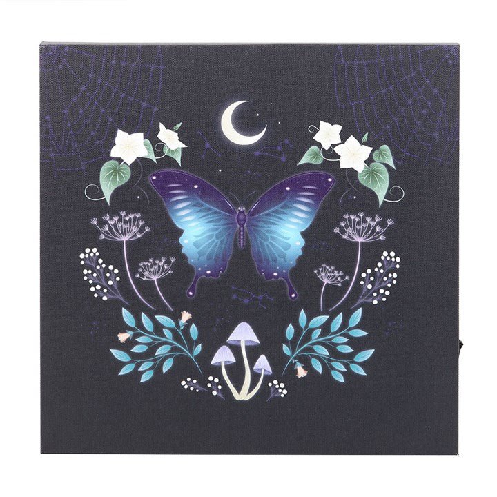 Midnight Moth Light Up Canvas Plaque | Inspired Creative Gifts | UK Supplier