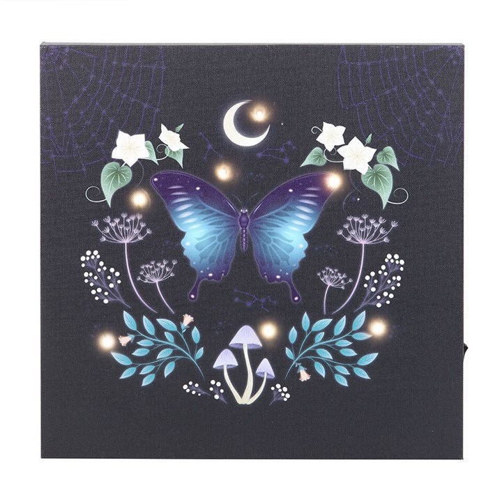Midnight Moth Light Up Canvas Plaque | Inspired Creative Gifts | UK Supplier