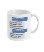 Novelty Mug – Funny 'Free Food in the Fridge' Boss Joke