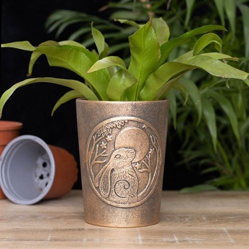 Moon Gazing Hare Bronze Terracotta Plant Pot by Lisa Parker | Inspired Creative Gifts | UK Supplier