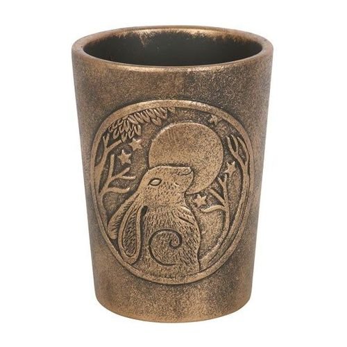 Moon Gazing Hare  Bronze Terracotta Plant Pot by Lisa Parker | Garden Accessories | Inspired Creative Gifts