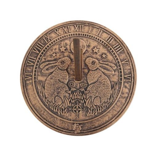 Moon Gazing Hare Terracotta Sundial by Lisa Parker | Inspired Creative Gifts | UK Supplier