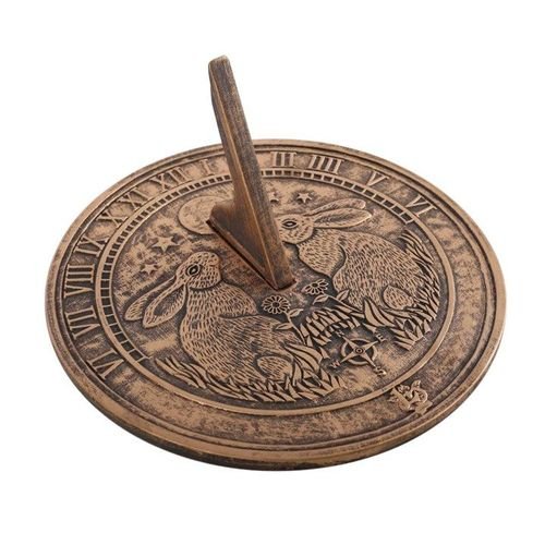 Moon Gazing Hare Terracotta Sundial by Lisa Parker | Inspired Creative Gifts | UK Supplier