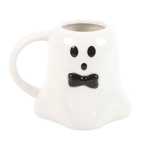 Mr Boo Ghost Shaped Mug with Bow Tie | Inspired Creative Gifts | UK Supplier