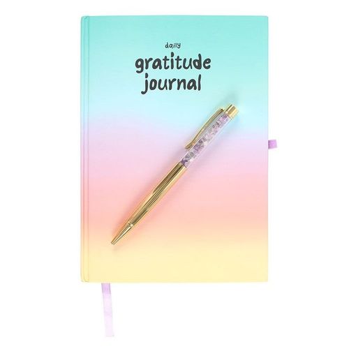 Multicoloured Gratitude Journal with Amethyst Pen | Inspired Creative Gifts | UK Supplier