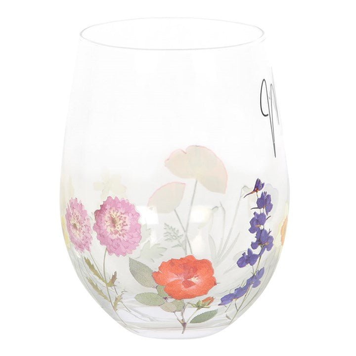 Mum Wildflower Stemless Glass | Inspired Creative Gifts | UK Supplier