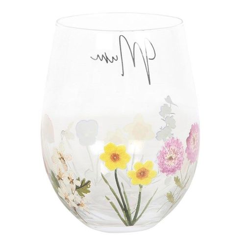 Mum Wildflower Stemless Glass | Inspired Creative Gifts | UK Supplier