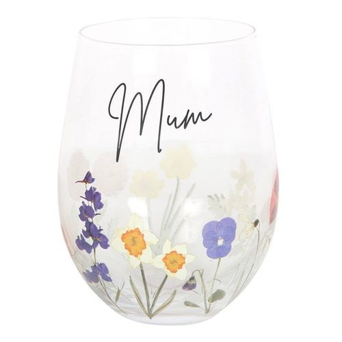 Mum Wildflower Stemless Glass | Inspired Creative Gifts | UK Supplier