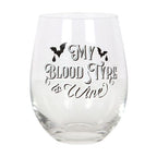 My Blood Type is Wine Stemless Wine Glass | Inspired Creative Gifts | UK Supplier