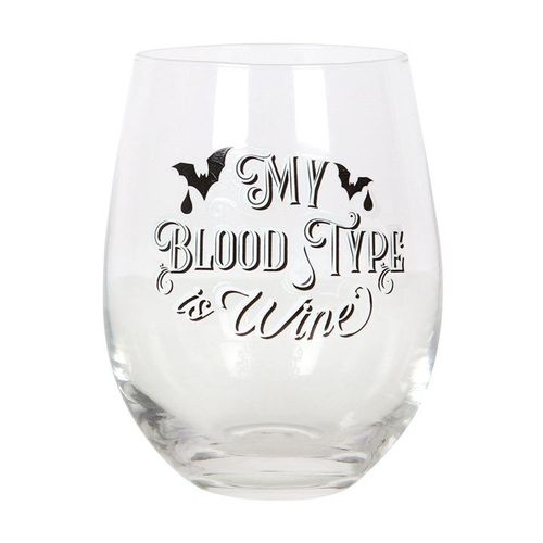 My Blood Type is Wine Stemless Wine Glass | Inspired Creative Gifts | UK Supplier
