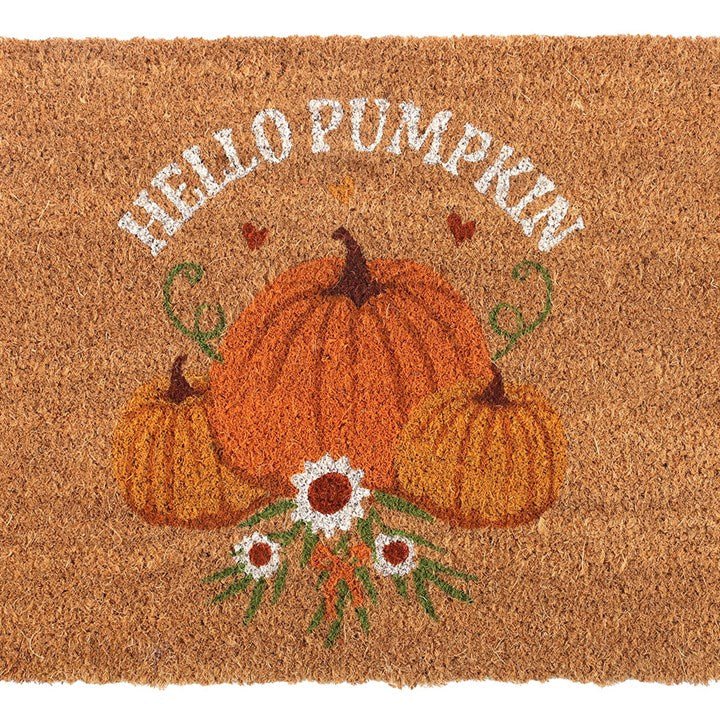 Natural Autumn Days Hello Pumpkin Doormat | Inspired Creative Gifts | UK Supplier