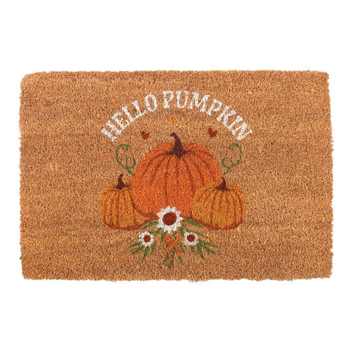 Natural Autumn Days Hello Pumpkin Doormat | Inspired Creative Gifts | UK Supplier