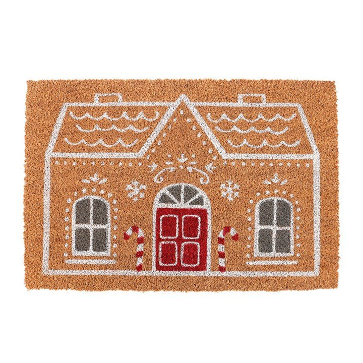 Natural Candy Cane Gingerbread House Doormat | Inspired Creative Gifts | UK Supplier